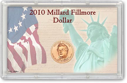 Edgar Marcus & Co Snap-Tite Commemorative Coin Display - Millard Fillmore Presidential Dollar MAIN