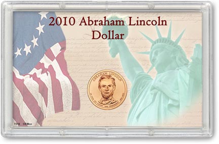 Edgar Marcus & Co Snap-Tite Commemorative Coin Display - Abraham Lincoln Presidential Dollar MAIN