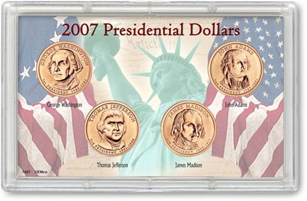 Edgar Marcus & Co Snap-Tite Commemorative Coin Display - Presidential Dollars 2007 MAIN