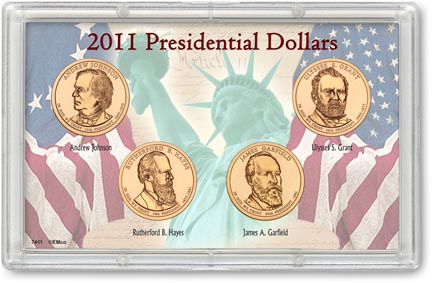 Edgar Marcus & Co Snap-Tite Commemorative Coin Display - Presidential Dollars 2011 MAIN