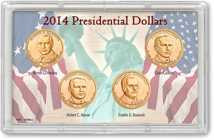 Edgar Marcus & Co Snap-Tite Commemorative Coin Display - Presidential Dollars 2014 MAIN