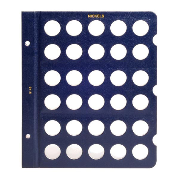 Whitman Classic Album Page - Nickels - 30 Openings Blank Page MAIN