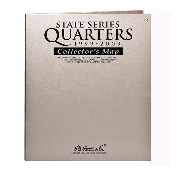 H.E. Harris State Quarters Map, Gray MAIN