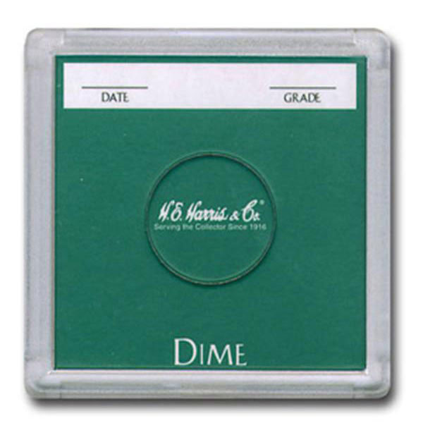 H. E. Harris 2X2 Color Coded Holder Dime - 25 Ct Box MAIN
