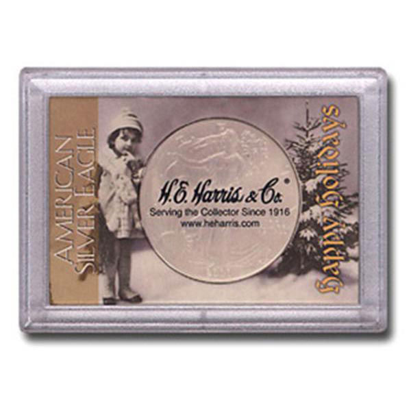 H.E. Harris Frosty Case - 2x3, Silver Eagle Happy Holiday MAIN