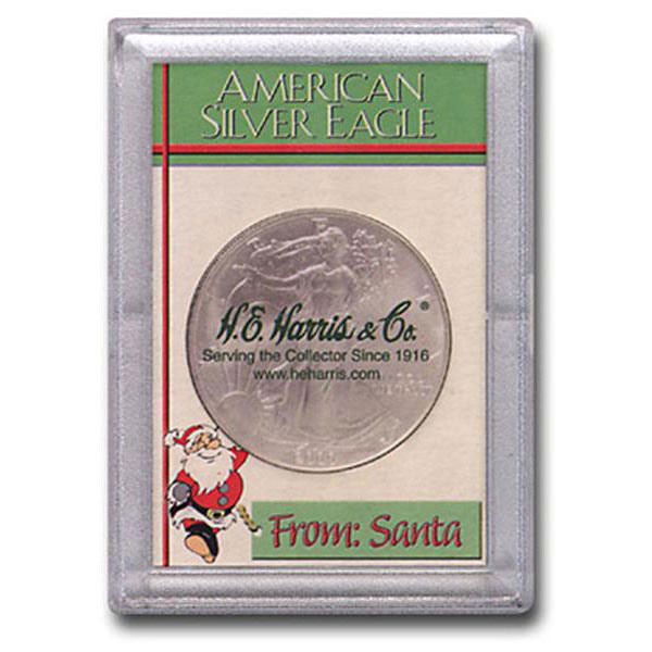 H.E. Harris Frosty Case - 2x3, Silver Eagle Santa MAIN