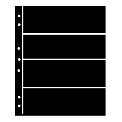 Hagner Stock Sheets, 2 Side, 4 Row, Black, 5 pack MAIN
