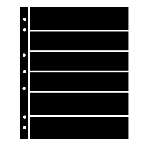 Hagner Stock Sheets, 2 Side, 6 Row, Black, 5 pack MAIN