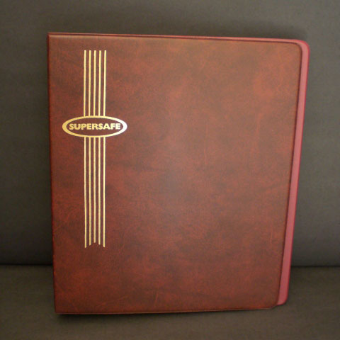 Standard 3 Ring Binder for Supersafe and Hagner Pages, Red MAIN