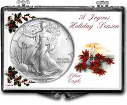 1986 Christmas Candles American Silver Eagle Gift Display THUMBNAIL