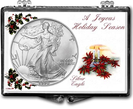 1990 Christmas Candles American Silver Eagle Gift Display MAIN