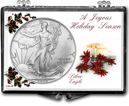 1992 Christmas Candles American Silver Eagle Gift Display MAIN