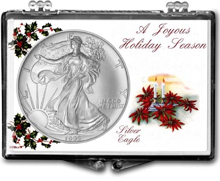 1995 Christmas Candles American Silver Eagle Gift Display MAIN