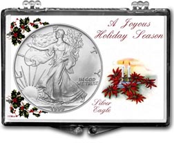 1999 Christmas Candles American Silver Eagle Gift Display THUMBNAIL