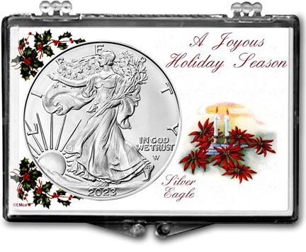 Christmas Candles American Silver Eagle Gift Display LARGE