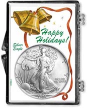 1986 Happy Holidays American Silver Eagle Gift Display THUMBNAIL