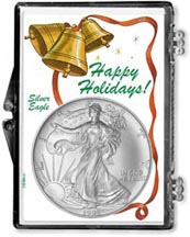 1995 Happy Holidays American Silver Eagle Gift Display THUMBNAIL