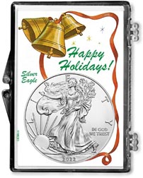 Happy Holidays American Silver Eagle Gift Display THUMBNAIL