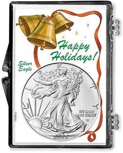 Happy Holidays American Silver Eagle Gift Display LARGE