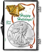 Happy Holidays American Silver Eagle Gift Display for the year 2023 THUMBNAIL