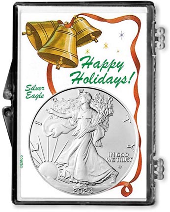 2024 Happy Holidays American Silver Eagle Gift Display LARGE