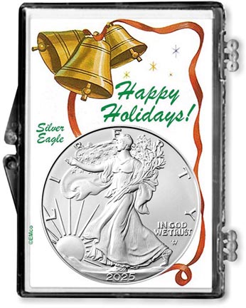 2025 Happy Holidays American Silver Eagle Gift Display LARGE