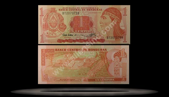 Honduras Banknote, 1 Lempira, 10.9.1992, P#71 MAIN