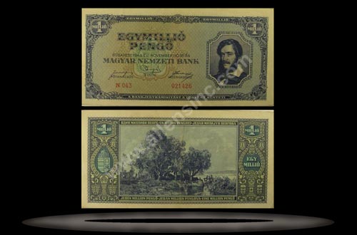Hungary Banknote, 1 Million Pengo, 16.11.1945, P#122 MAIN