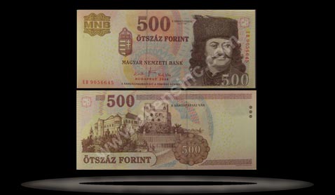 Hungary Banknote, 500 Forint, 2007, P#188e MAIN