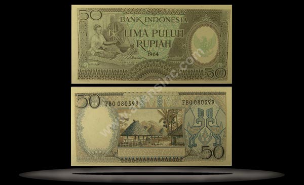 Indonesia Banknote, 50 Rupiah, 1964, P#96 MAIN