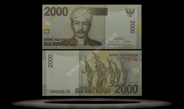 Indonesia Banknote, 2000 Rupiah, 2009, P#148a MAIN