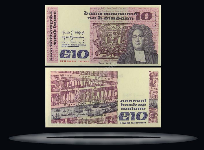 Republic of Ireland Banknote, 10 Pounds, 14.2.1985, P#72b MAIN