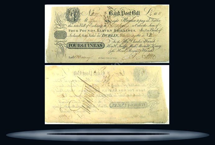 Ffrenches & Co., Ireland Banknote, 4 Guineas, 24.5.1814, P#102 MAIN