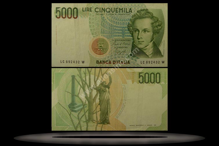 Italy Banknote, 5000 Lire, 4.1.1985, P#111b MAIN