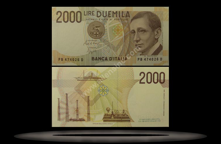 Italy Banknote, 2000 Lire, D.1990, P#115 MAIN