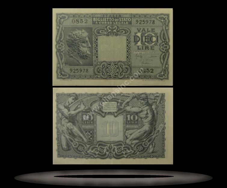 Italy Banknote, 10 Lire, 23.11.1944, P#32c MAIN