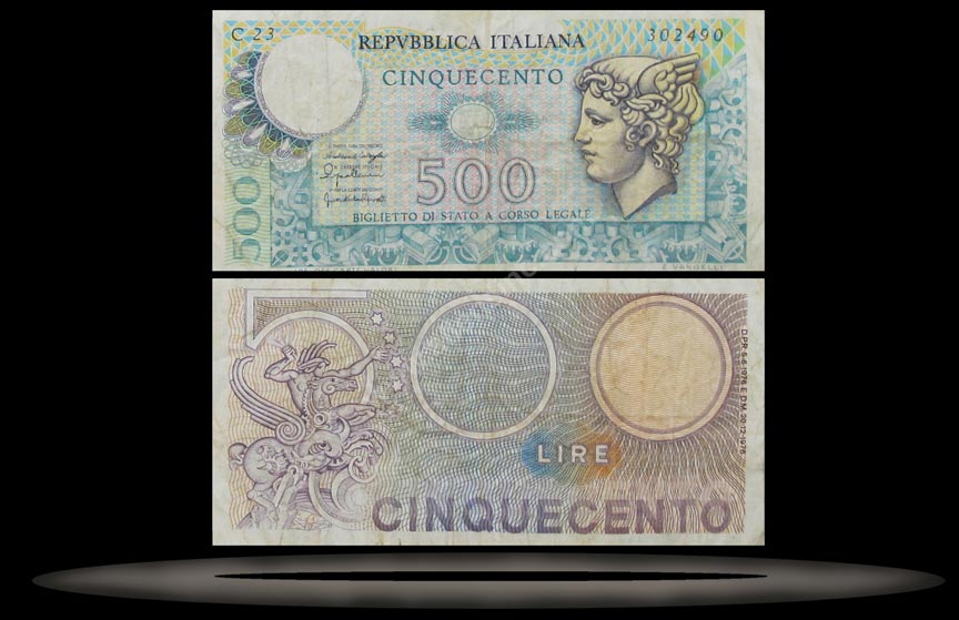 Italy Banknote, 500 Lire, 20.12.1976, P#95 MAIN