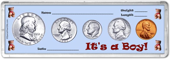 1961 It's A Boy! Coin Gift Set LARGE