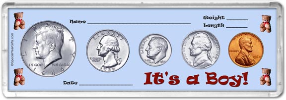 1964 It's A Boy! Coin Gift Set LARGE