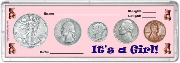 1938 It's A Girl! Coin Gift Set LARGE