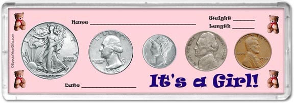 1940 It's A Girl! Coin Gift Set LARGE
