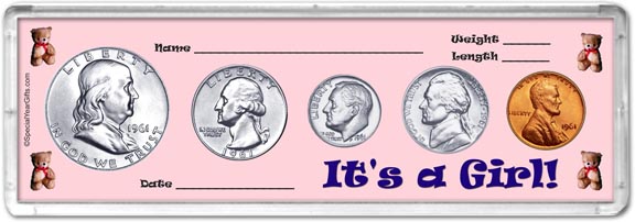 1961 It's A Girl! Coin Gift Set LARGE