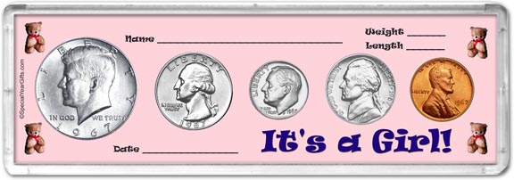 1967 It's A Girl! Coin Gift Set LARGE