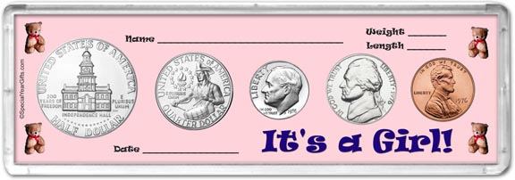 1976 It's A Girl! Coin Gift Set LARGE
