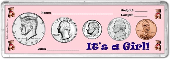 1980 It's A Girl! Coin Gift Set LARGE