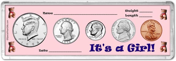 1996 It's A Girl! Coin Gift Set LARGE