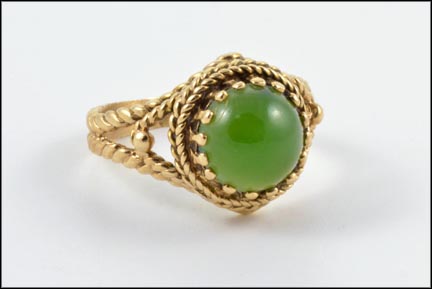 Jade Ring in Yellow Gold LARGE