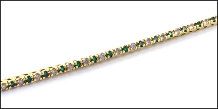 Emerald and Diamond Bracelet in 14K Yellow Gold MAIN
