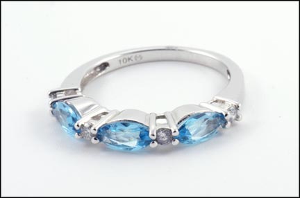 Topaz and Diamond Band in 10K White Gold MAIN