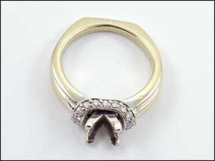 Diamond Engagement Ring Mount in 18K White Gold LARGE